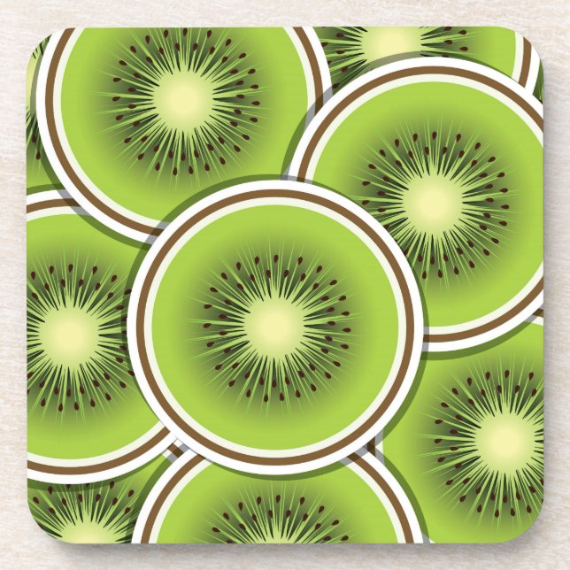 Funky kiwi fruit coaster (Front)
