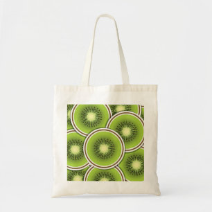 Funky kiwi fruit slices tote bag