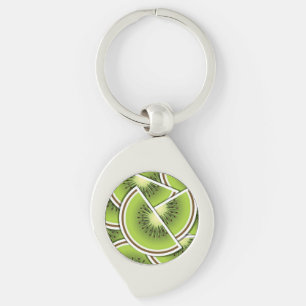 Funky kiwi fruit wedges keychain