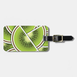 Funky kiwi fruit wedges luggage tag