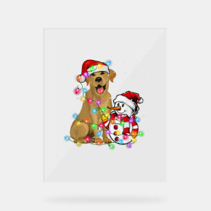 Funky Labrador Chien Noël Tee Snowman Xmas Ligh