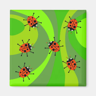 Funky Ladybugs Magnet