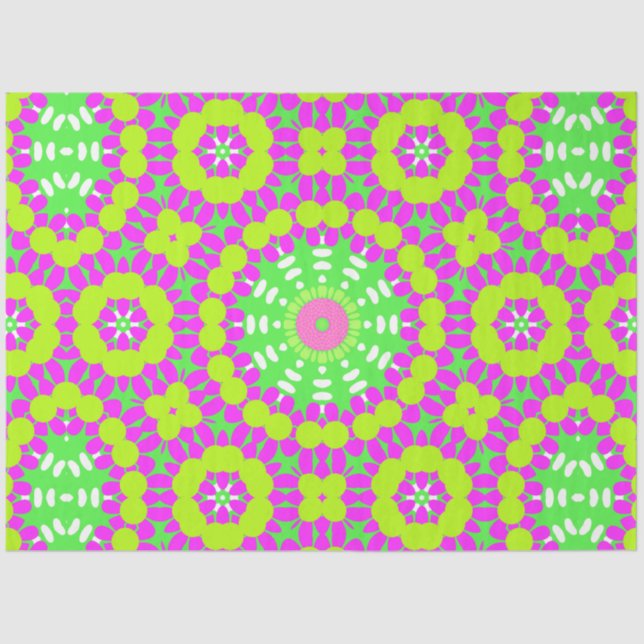 Funky Lavender, Lime Green & Yellow Decoupage Tissue Paper (Front)