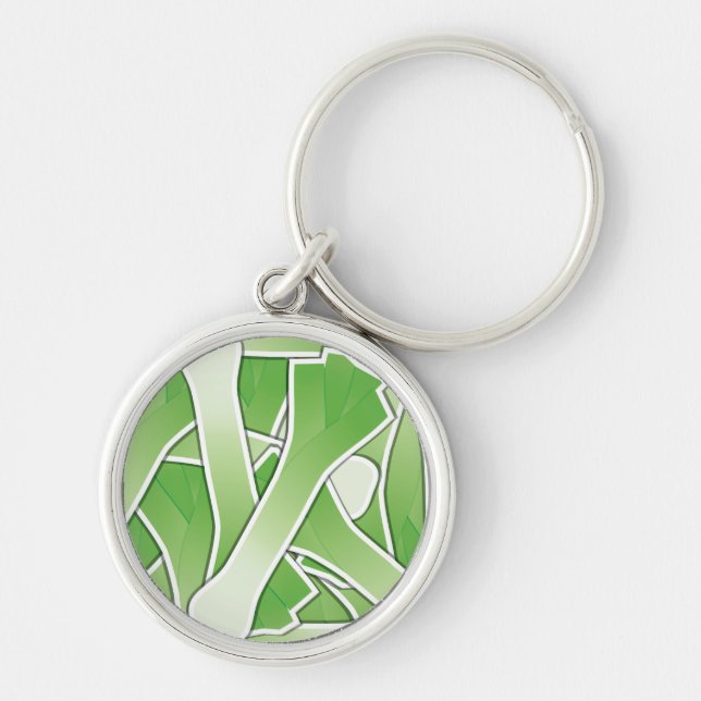 Funky leek keychain (Front)