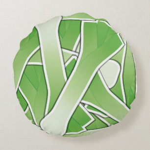 Funky leek round pillow