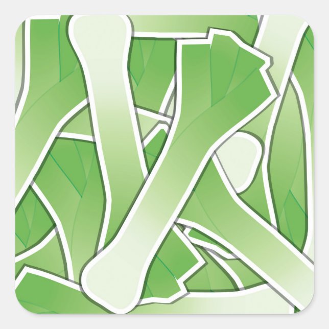 Funky leek square sticker (Front)