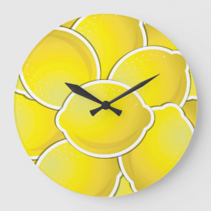 Funky lemon large clock