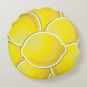 Funky lemon round pillow