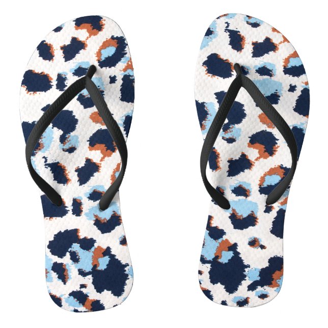 Funky Leopard Patterns Animal Zoo Art Animal Art F Flip Flops (Footbed)