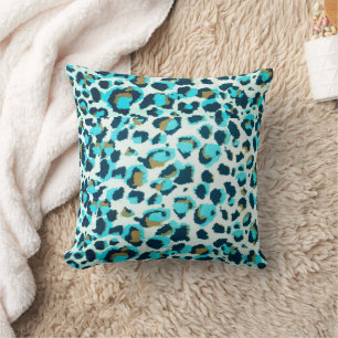 Funky Leopard Patterns Animal Zoo Art Animal Art Throw Pillow