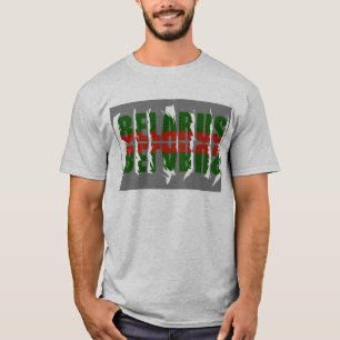 Funky Letters Belarus Беларусь Flag T-Shirt Tee