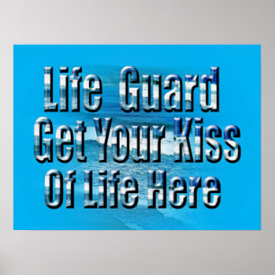 Funky Lifeguard Kiss Ici, Poster
