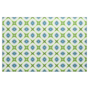 Funky Lime Green Aqua Turquoise Squares Mosaic Fabric
