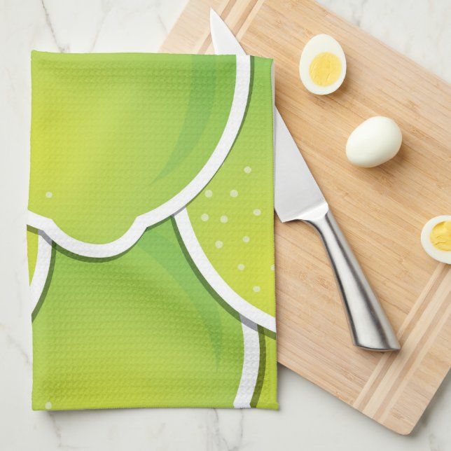 Funky lime kitchen towel (Quarter Fold)