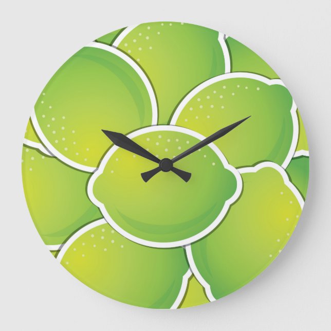 Funky lime large clock (Front)