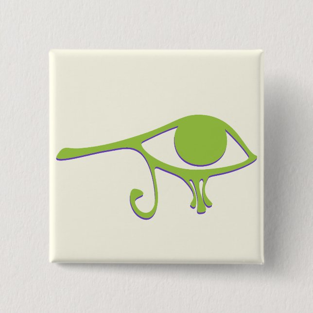 Funky Lime Purple Wedjet 2 Inch Square Button (Front)