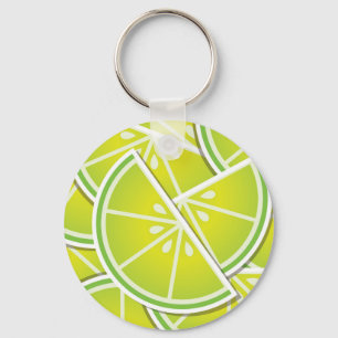 Funky lime wedges keychain