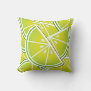 Funky lime wedges throw pillow