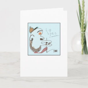 Funky Lip Synch Illustrated Card