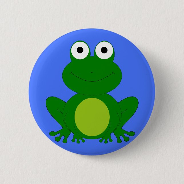 Funky little frog pond 2 inch round button (Front)