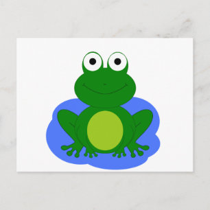 Funky little frog pond postcard
