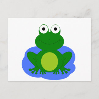 Funky little frog pond postcard
