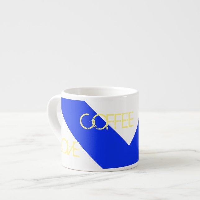 Funky Love Coffee Espresso Mug Cup (Front Left)