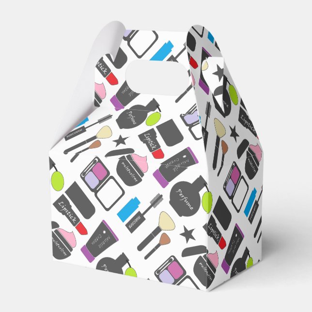 Funky Makeup Collage Favor Box (Back Side)