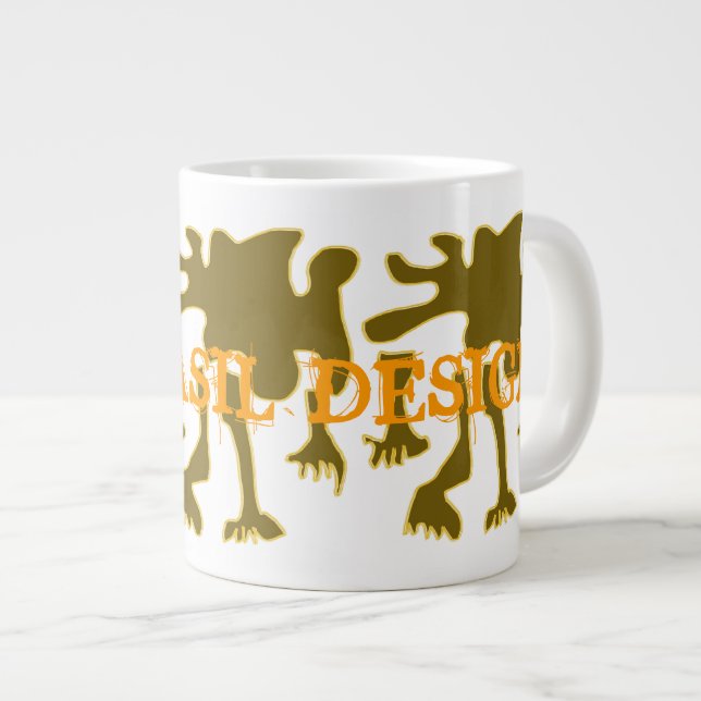 Funky MammaBASIL Design Jumbo Mug! Large Coffee Mug (Front Right)