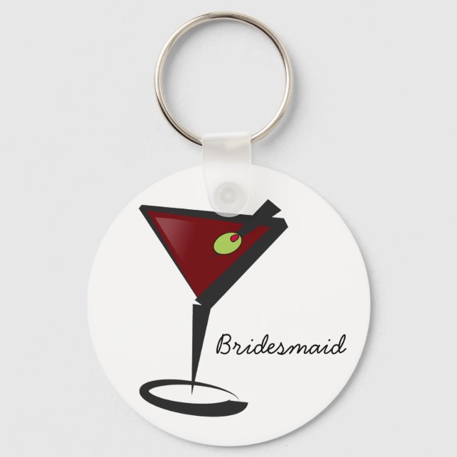Funky martini Fun Bridesmaid Favours Keychain (Front)