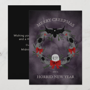 Funky Merry Creepmas Wreath Carte de vacances