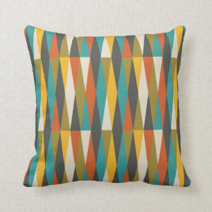 Funky Mid century modern patterned  number 4 Throw Pillow