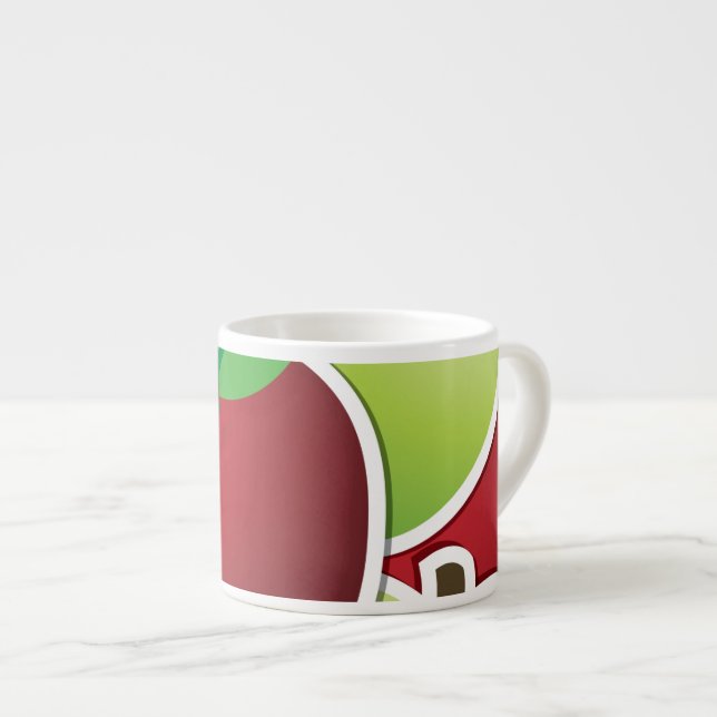 Funky mixed apples espresso cup (Front Right)