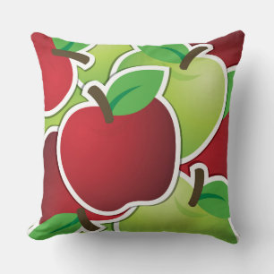 Funky mixed apples throw pillow
