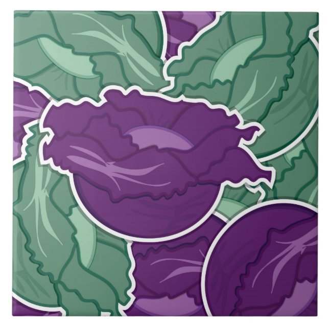 Funky mixed cabbage tile (Front)