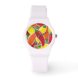 Funky mixed chilli peppers watch