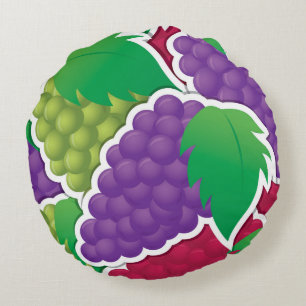 Funky mixed grapes round pillow