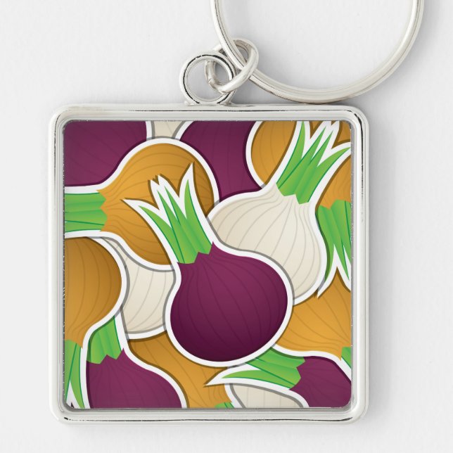 Funky mixed onions keychain (Front)