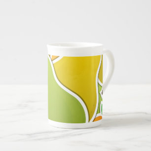 Funky mixed pear bone china mug