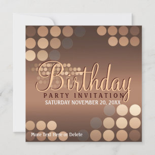 Funky Mocha Latte Party Anniversaire Invitation