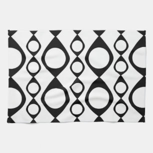 Funky MOD Retro Black & White Pattern Kitchen Towel