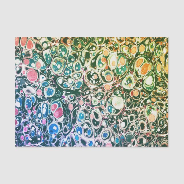 Funky Modern Abstract Colourful Marble Pattern Tissue Paper (Front)