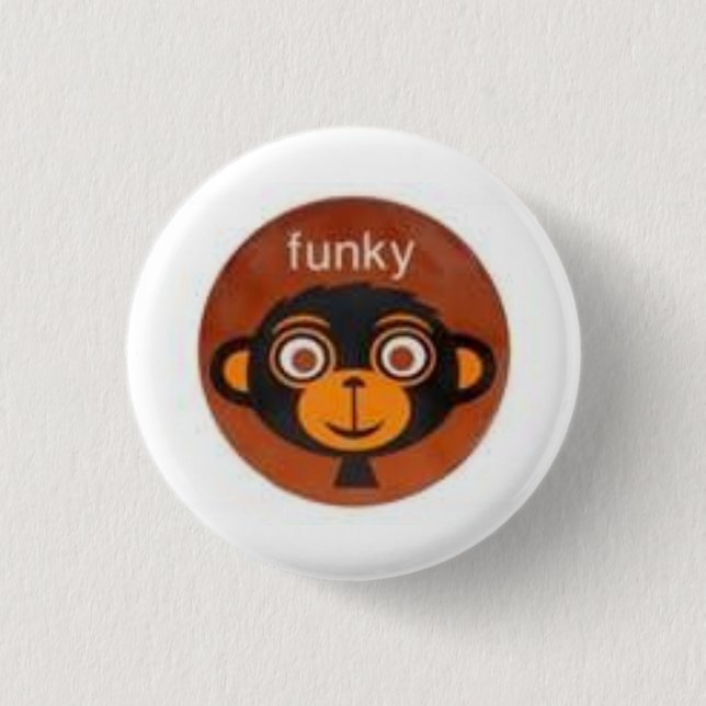 Funky Monkey 1 Inch Round Button (Front)