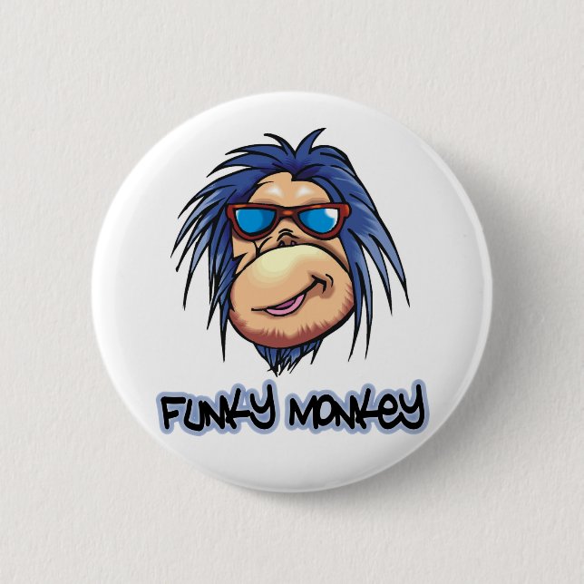 Funky Monkey 2 Inch Round Button (Front)