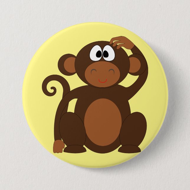 Funky Monkey 3 Inch Round Button (Front)