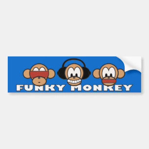 funky monkey bumper sticker