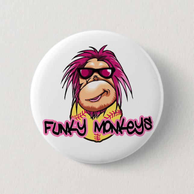 Funky Monkeys 2 Inch Round Button (Front)