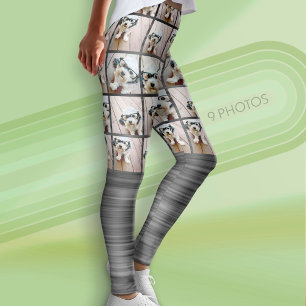 Funky Motion and 9 photo collage - can edit colour Leggings