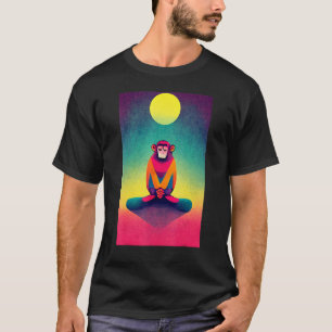Funky Munky Serene Meditating Monkey Design T-Shirt