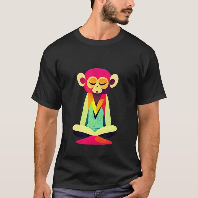 Funky Munky Sweet Sitting Monkey Design T-Shirt (Front)
